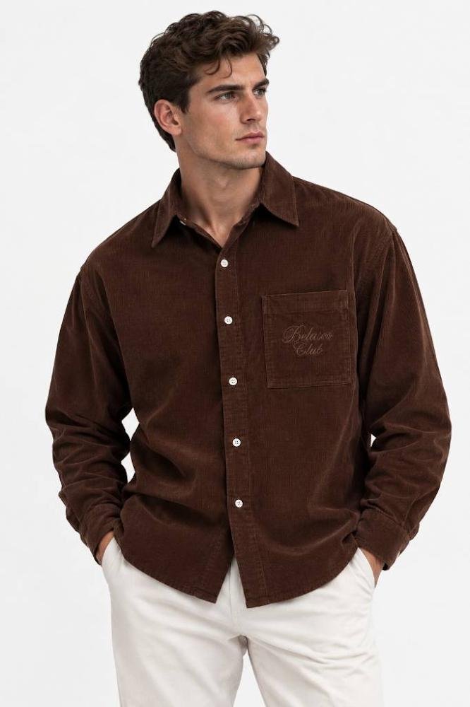 Signature Boxy Shirt- Espresso brown